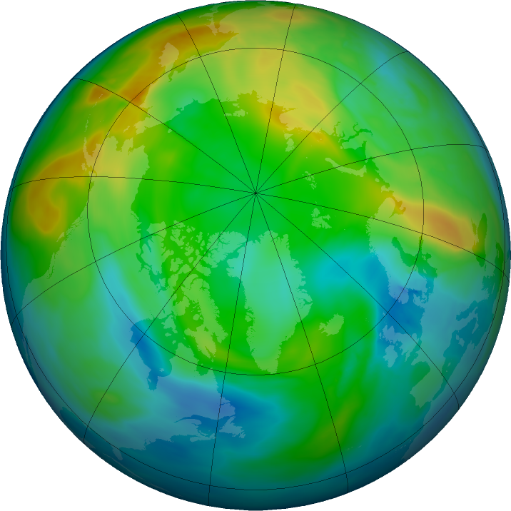 Arctic ozone map for 02 December 2015